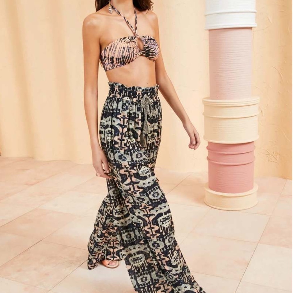 Ulla Johnson Vanessa Pants Swimsuit Coverup Ocean Print Petite / 0 Short
